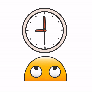 Smiley watching clock