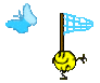 Smiley chasing butterfly